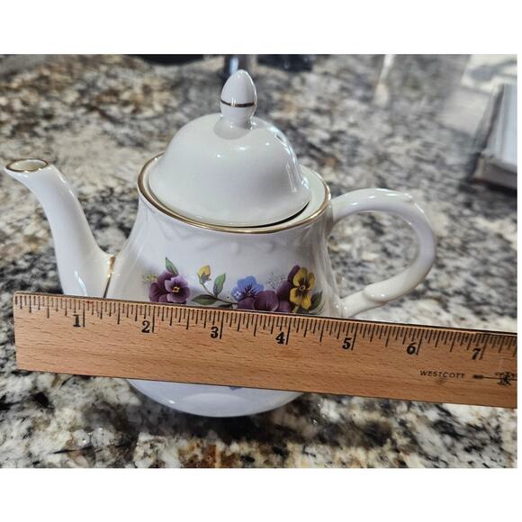 Antique Arthur Wood Pansy Teapot Fine Staffordshire Ironstone - Picture 5 of 6